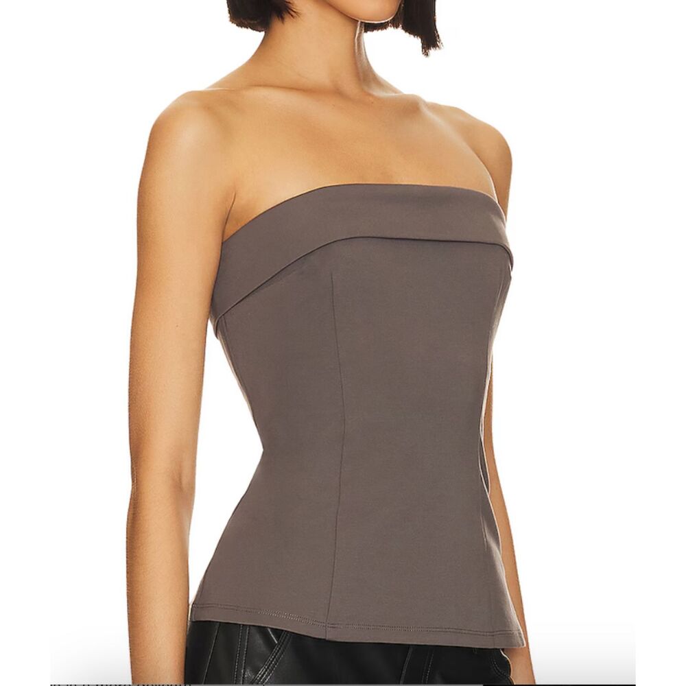 LPA Strapless Fold-Over Top in Taupe